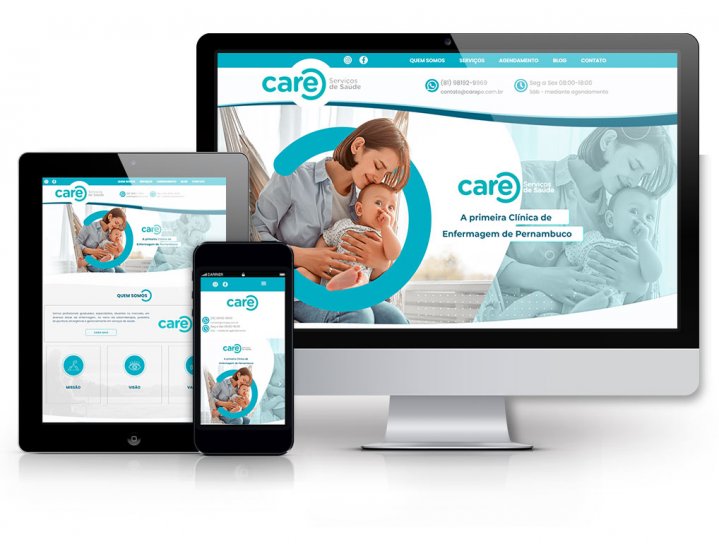 Criação e Desenvolvimento de Sites - Sites (Personalizados) - Care Saúde